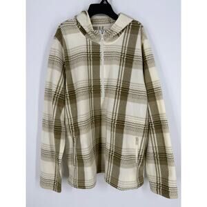 NEW O’Neill Womens Lightweight Fleece Flannel Plaid Hoodie Pullover XL